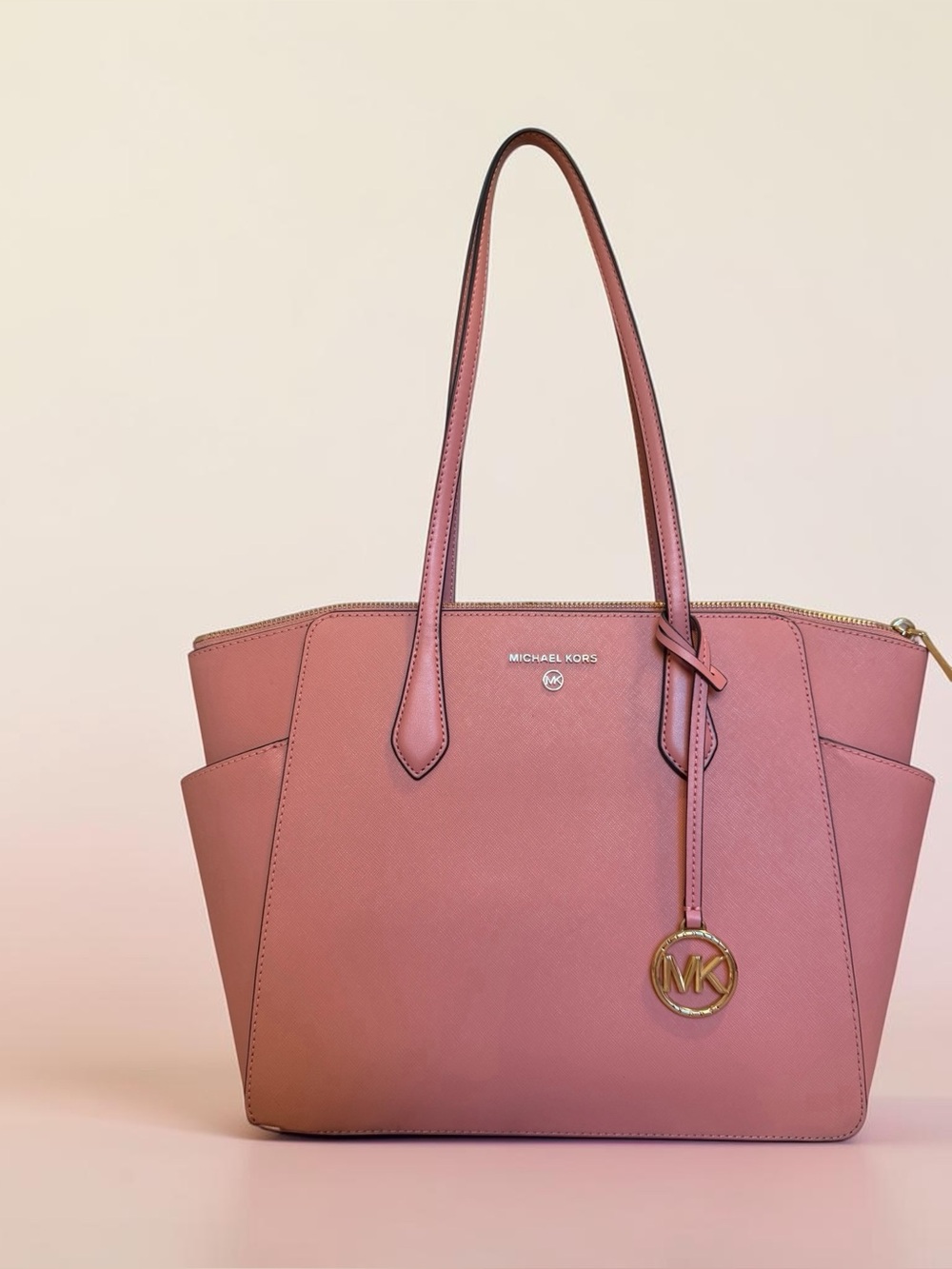Michael Kors Pink Saffiano Leather Tote Bag